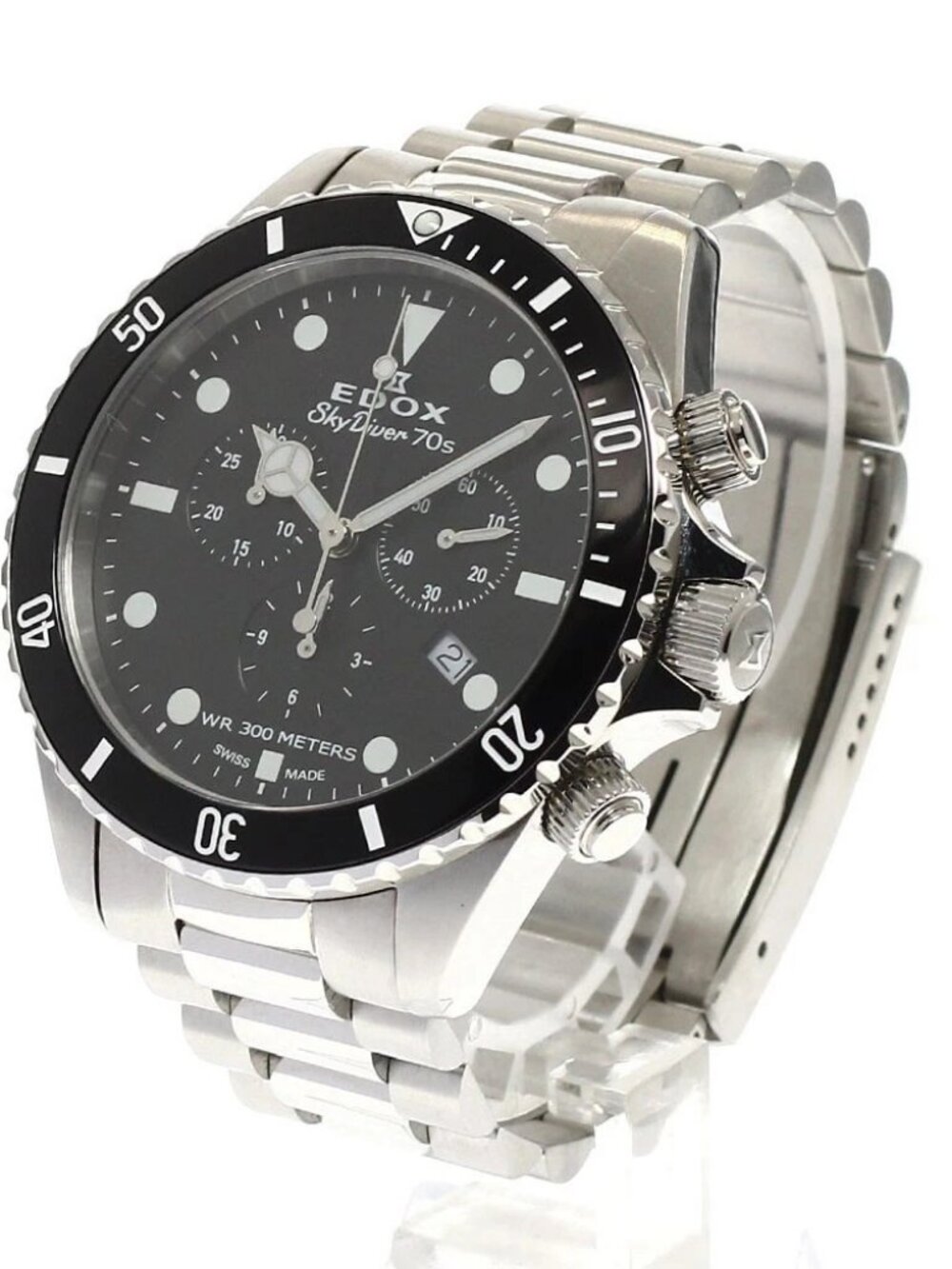 EDOX Skydiver 10238-3NM-NI Date Chronograph black Dial Quartz Men's Watch_944137